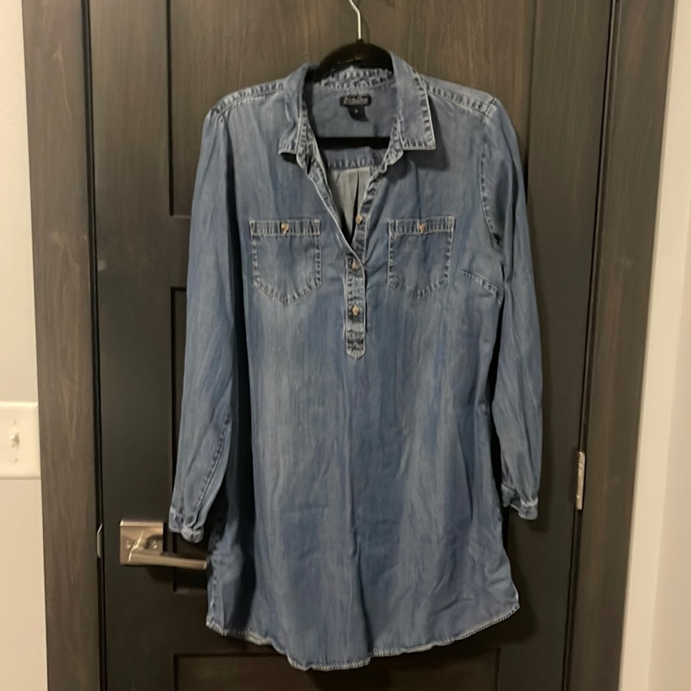 Denim colored shirt dress